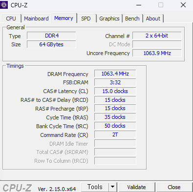 CPU-Z-Memory 탭